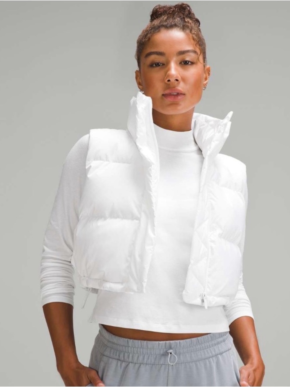 lululemon athletica Wunder Puff White Cropped Puffer Vest